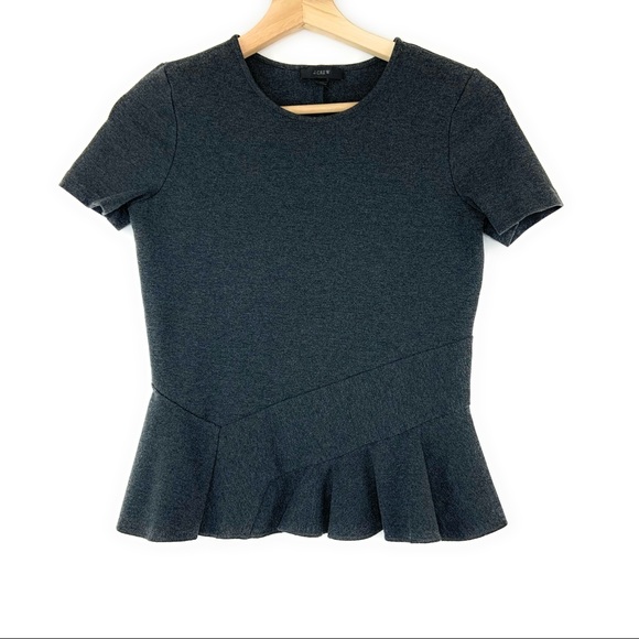JCrew Peplum Asymmetrical Ruffle Hem Tee - Picture 5 of 6